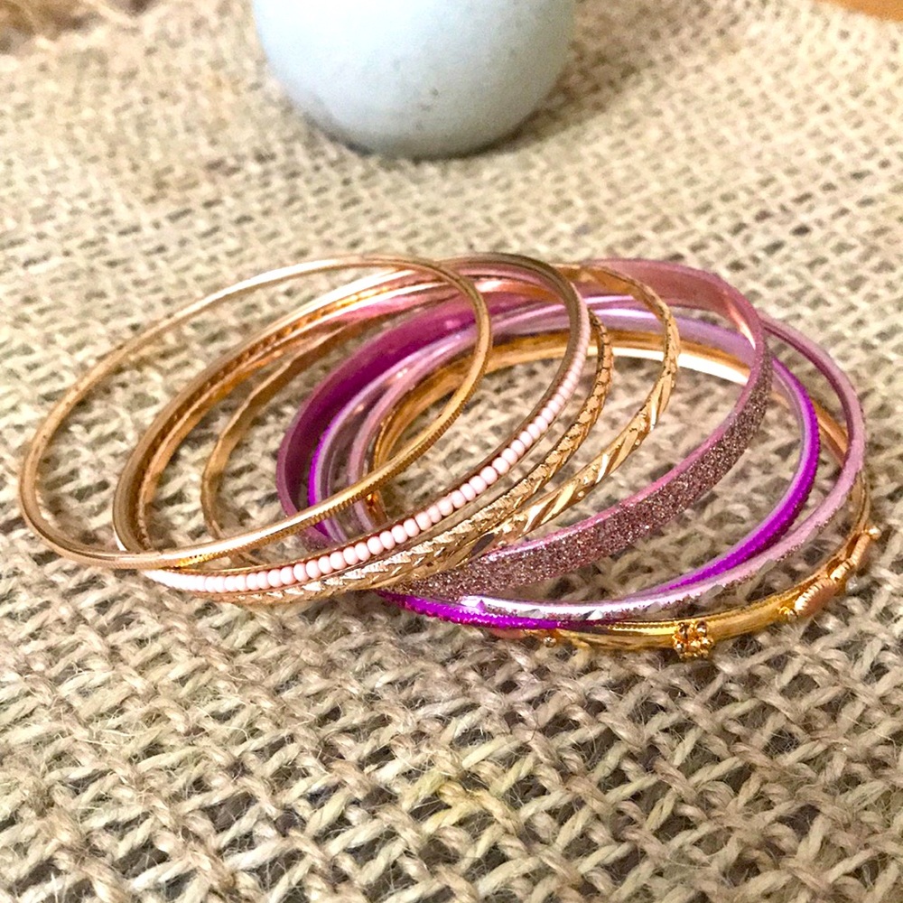 9-set Rose Gold bracelets
